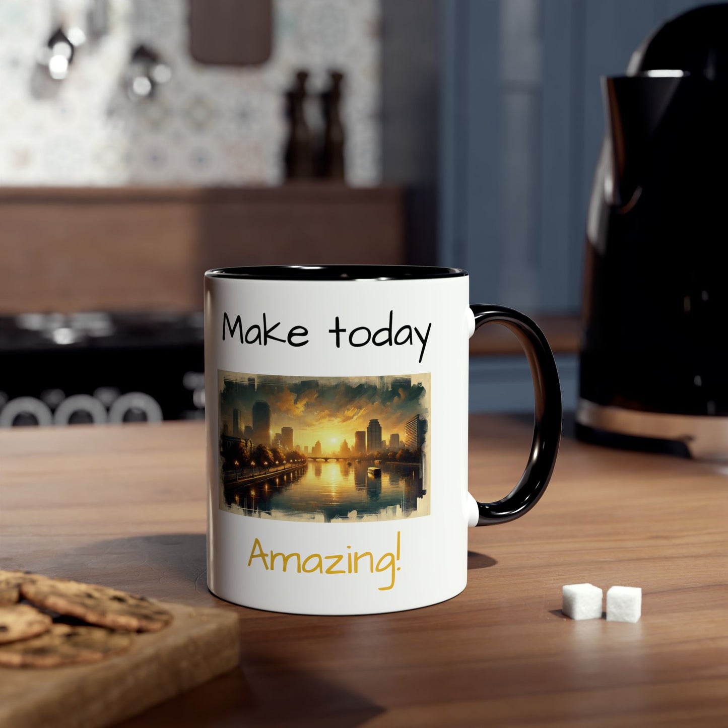 Make Today Amazing Two-Tone Coffee Mugs, 11oz