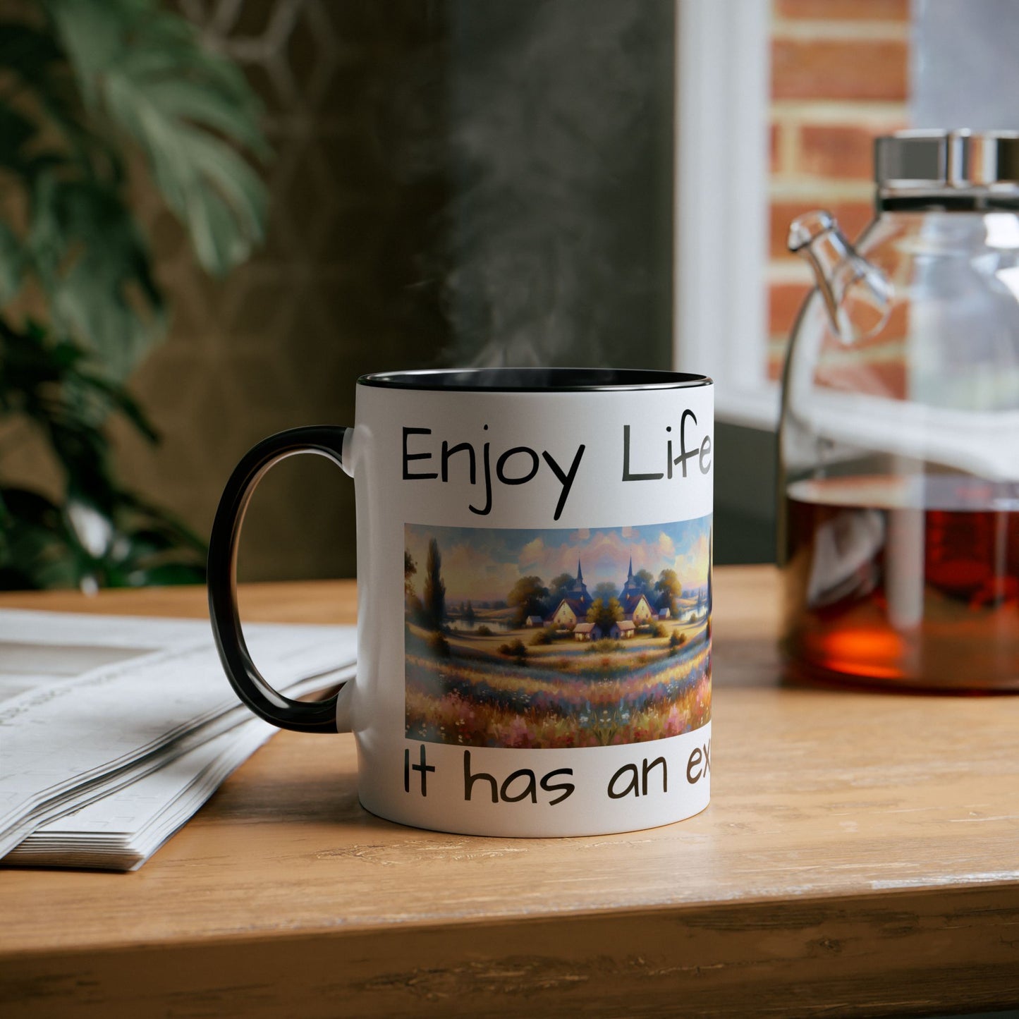 Enjoy Life Two-Tone Coffee Mugs, 11oz