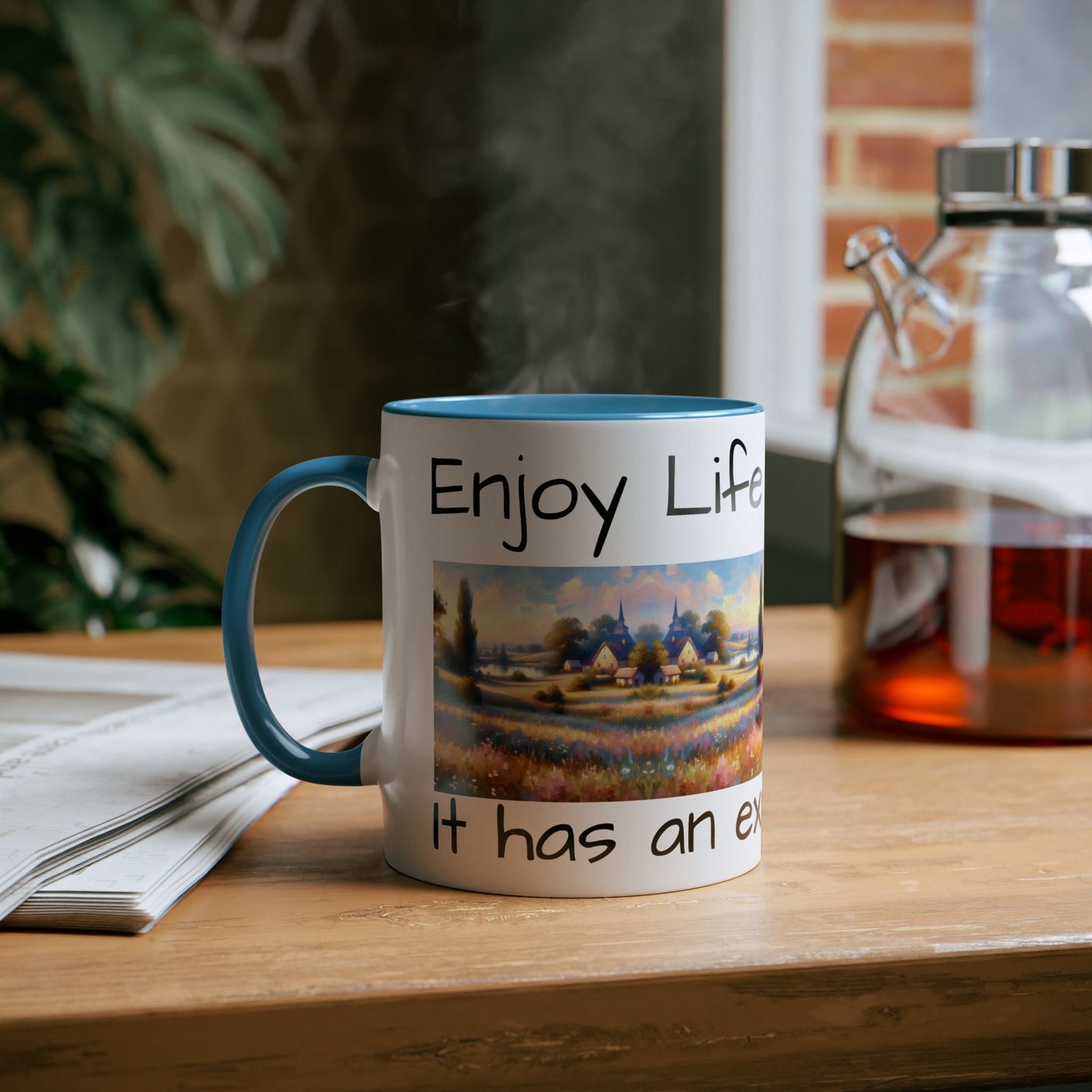 Enjoy Life Two-Tone Coffee Mugs, 11oz