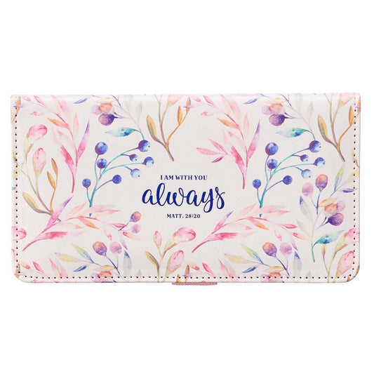 I Am With You Always Faux Leather Checkbook Cover - Matthew 28:20