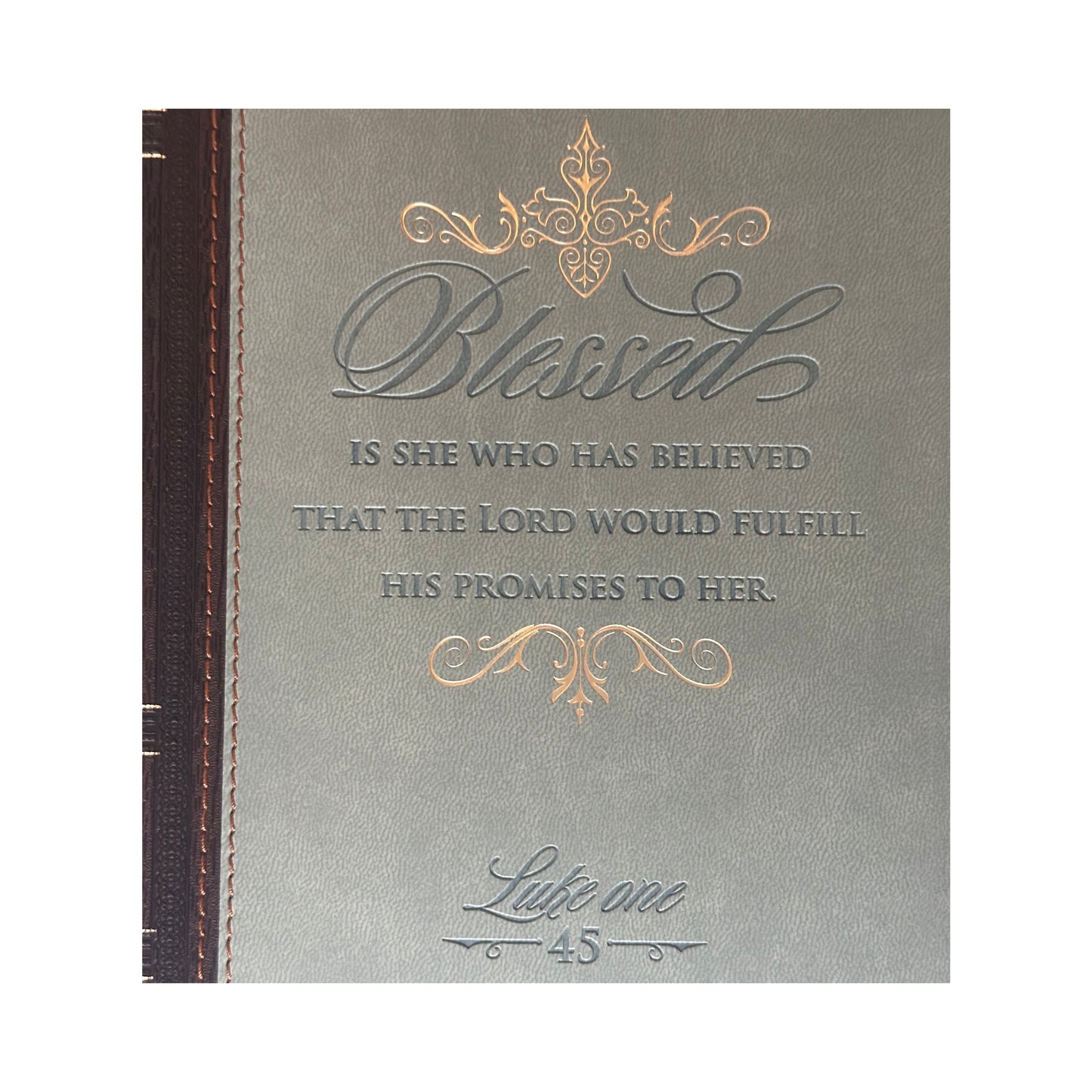 Blessed Zippered Classic LuxLeather Journal - Luke 1:45