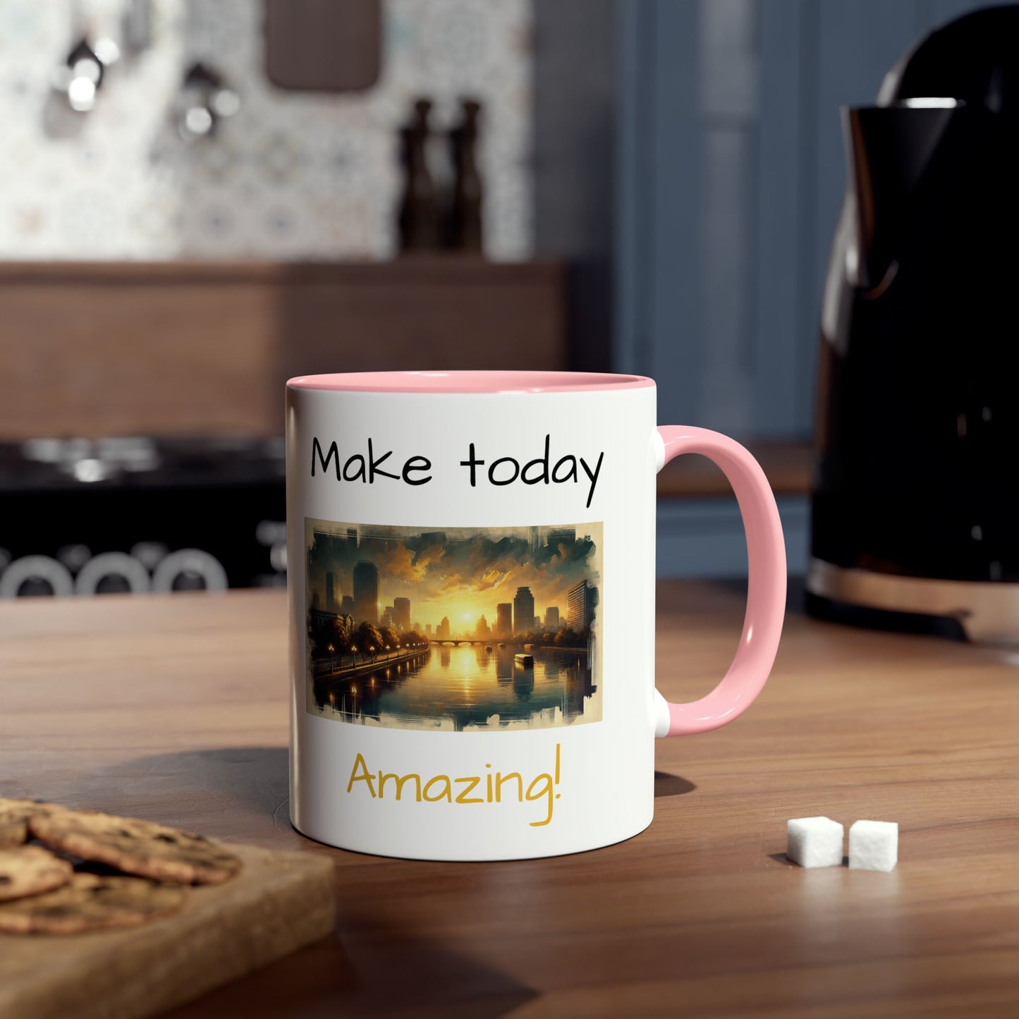 Make Today Amazing Two-Tone Coffee Mugs, 11oz